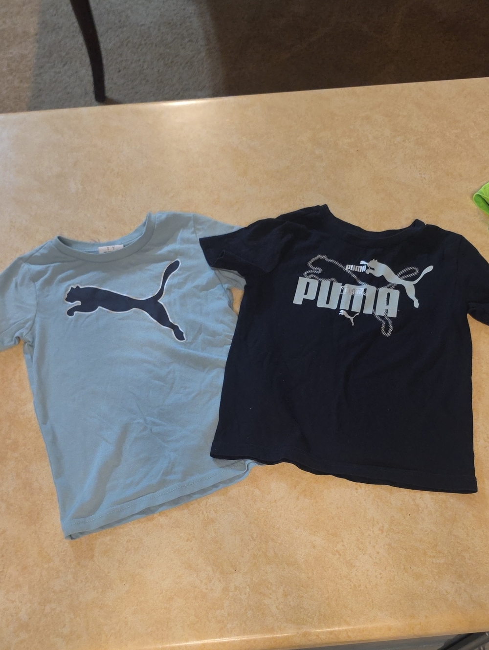 Puma Short Sleeve Logo Tees in Light Blue and Navy